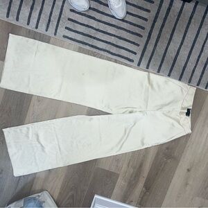 Satin Cream Pinstripe Pants